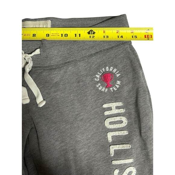 Hollister Joggers Sweatpants Womens Size S Low Rise Gray Logo Drawstring Y2K - Picture 4 of 8